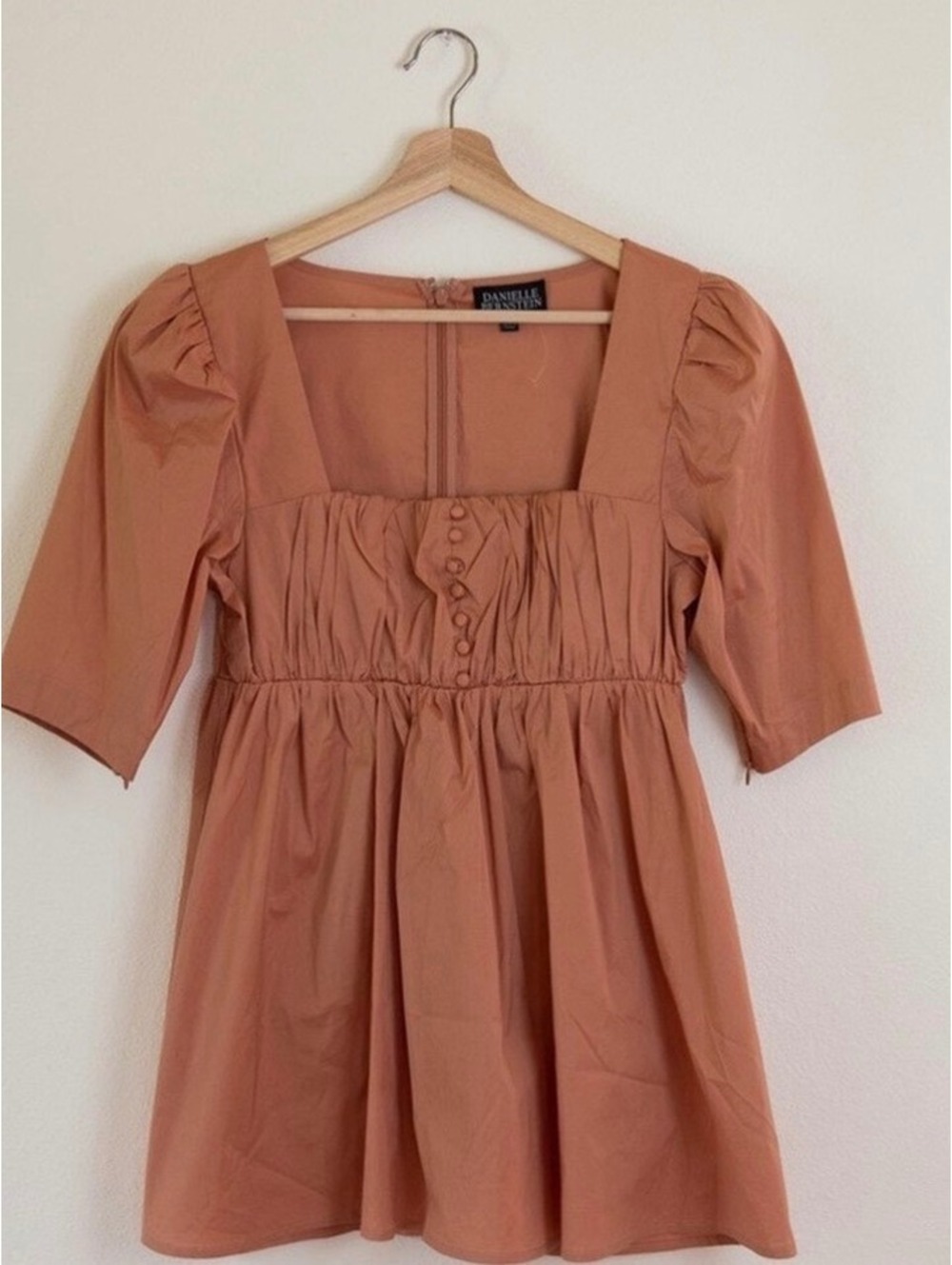 Danielle Bernstein cotton blend babydoll cottage blouse